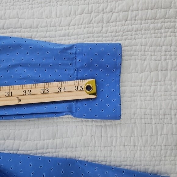 Lauren Ralph Lauren Green Label Shirt Men's 17 1/2 - 36/37 EUC Blue Paisley Luxe - Picture 16 of 16
